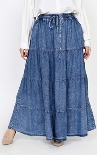 Rok Long Skirt Denim Aurora Snow blue