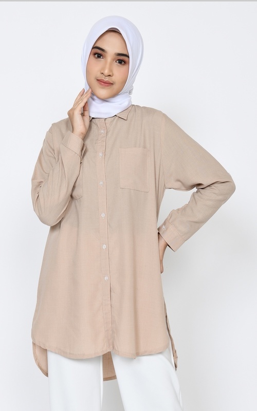 Blus - Basic shirt cream - cream 