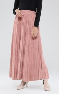 Rok Long Skirt Plisket Pink
