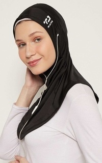 Instant Hijab LH045 sport hijab alfa earphone hitam