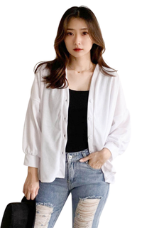 Blus (Defect) Yoenik Apparel Zanitha Button Tops White M16258 R35S5