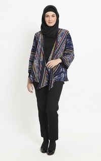 Cardigan Outer Tenun Colorful Ocean Lengan Panjang [Reject]