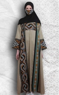 Long Dress Minea Althaf Gamis Tenun Hijab Hijau