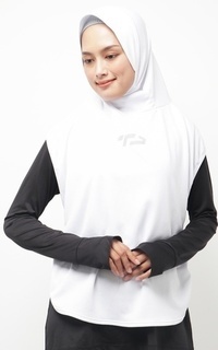 Sport LSA13 Hbs Hijab Sport Outer Senam 2-In-1 Hoodie Putih