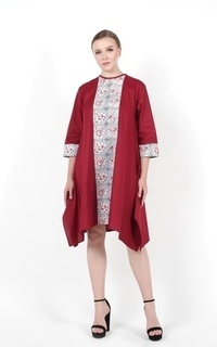 Tunik Dress Wanita Danish Wardrobe Sienna Tunik - Merah