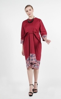 Kaftan Dress Wanita Danish Wardrobe Shafira Kaftan - Merah