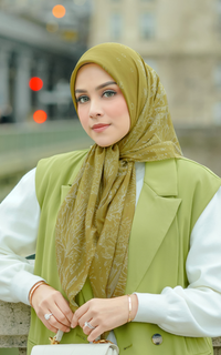 Hijab Motif El Mar Minorca Voal Square - Seaweed