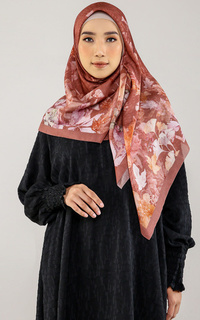 Hijab Polos Feuille Terracota (Voal Square)