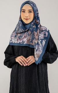 Hijab Polos Feuille Navy (Voal Square)