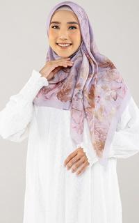 Printed Scarf Feuille Lilac (Voal Square)