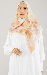 Printed Scarf Feuille Ivory (Voal Square)