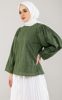 Blus Tilly Blouse - Army Green