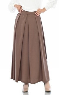 Rok Mybamus Pleated Skirt Mocca M12473 R7S1