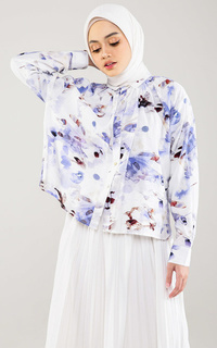 Shirt Abstract Crop  Shirt - Light Blue