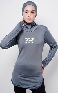 Sport Td Active LSA62 Baju Renang Muslim Inner Hijab 2-in-1 Dark Grey