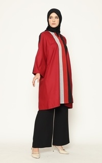 Tunik Dress Wanita Danish Wardrobe Marini Tunik - Merah Abu