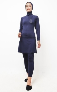Pakaian Olahraga Td Active LSA21 Set Baju Renang Set Hijab Muslim Hijab Atasan Legging Navy