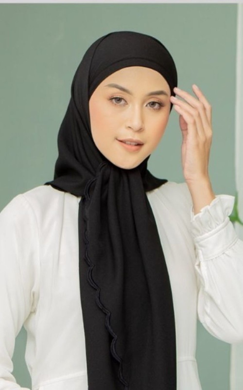 Hijab Instan - Hijab Instan Melayu Segiempat - black