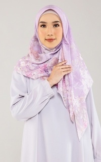 Printed Scarf Poppy Purple Rose (Voal Square)