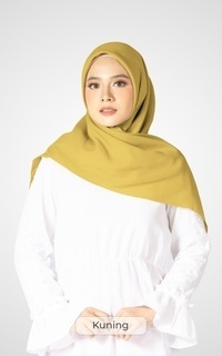 Plain Scarf Nayanika Hijab Voal Ultrafine Polos Lasercut kuning