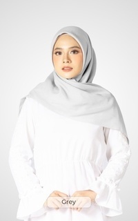 Plain Scarf Nayanika Hijab Voal Ultrafine Polos Lasercut Abu