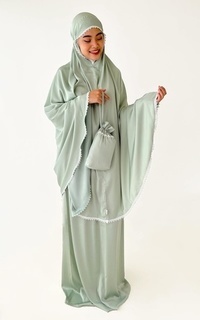 Mukena Mukena Travel Satin Silk Annisa Sage