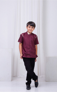 Pakaian Anak Zain Family Raya - Koko Kids Burgundy XL