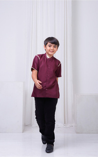 Pakaian Anak Zain Family Raya - Koko Kids Burgundy M