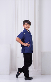 Pakaian Anak Zain Family Raya - Koko Kids Navy L