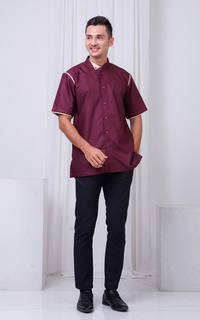 Pakaian Pria Zain Family Raya - Koko Dad Burgundy S