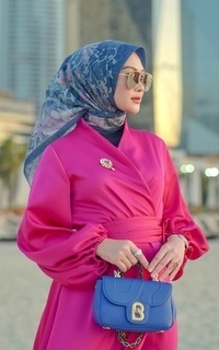 Hijab Motif Dubai Voile Square - Navy Multicolor-508672