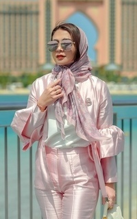 Printed Scarf Dubai Voile Square - Milkshake