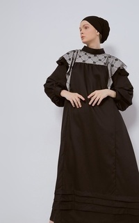 Long Dress Gamis / Dress Hitam Modami  