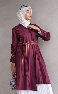 Gamis Sora Shirt Dress Burgundy