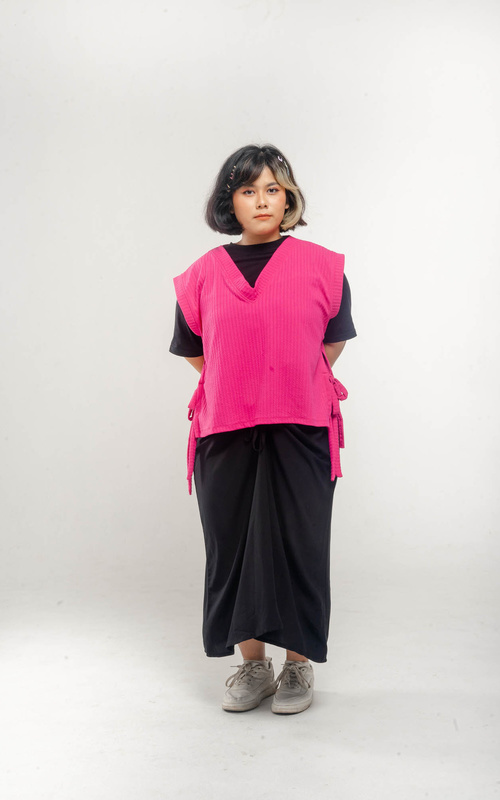 Rompi - Easea Ivy Knit Vest Fuchsia Outer Wanita - Fuchsia