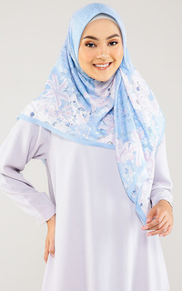 Hijab Motif Shakufa Raya Collection - Cerulean