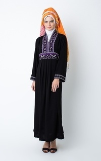 Gamis Silmaa Gamis Strip Tenun Ungu Mix 1