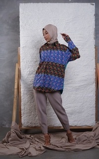 Shirt Kemeja Motif Blue