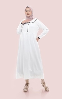 Kaftan Ukh Collar Dress White