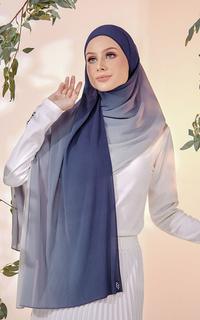 Pashmina Ombre Pleated Hijab Pashmina Plisket - STARLIGHT