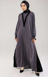 Gamis Ghaliya Abaya Dark Grey Raya Collection