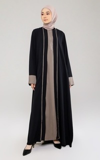 Long Dress Azkiya Abaya Browny Grey Raya Collection