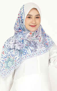 Printed Scarf Anatolia Signature Square Voile Scarf Hijab Premium Wanita Blueberry