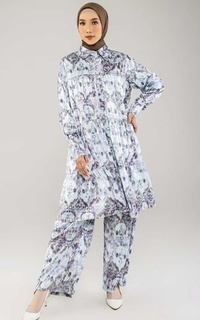 Tunik Sada One Set Motif Tenun. Tunik + Pants Raya Collection