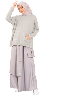 Blus Setelan Rok  Wanita Remaja Muslimah Bahan Kaos Knit Premium LG 800