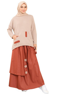 Blouse Setelan Rok  Wanita Remaja Muslimah Bahan Kaos Knit Premium LG 800