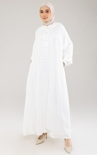 Long Dress Noor Abaya White Square Raya Collection