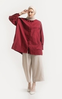 Kemeja Oversized Shirt / Maroon