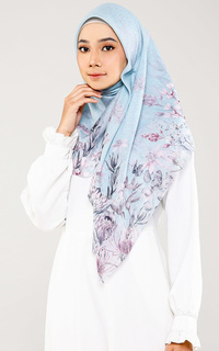 Printed Scarf Exotic Flower - Sea (Voal Square)