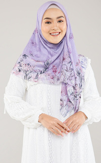 Printed Scarf Exotic Flower - Lavender (Voal Square)